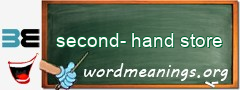WordMeaning blackboard for second-hand store